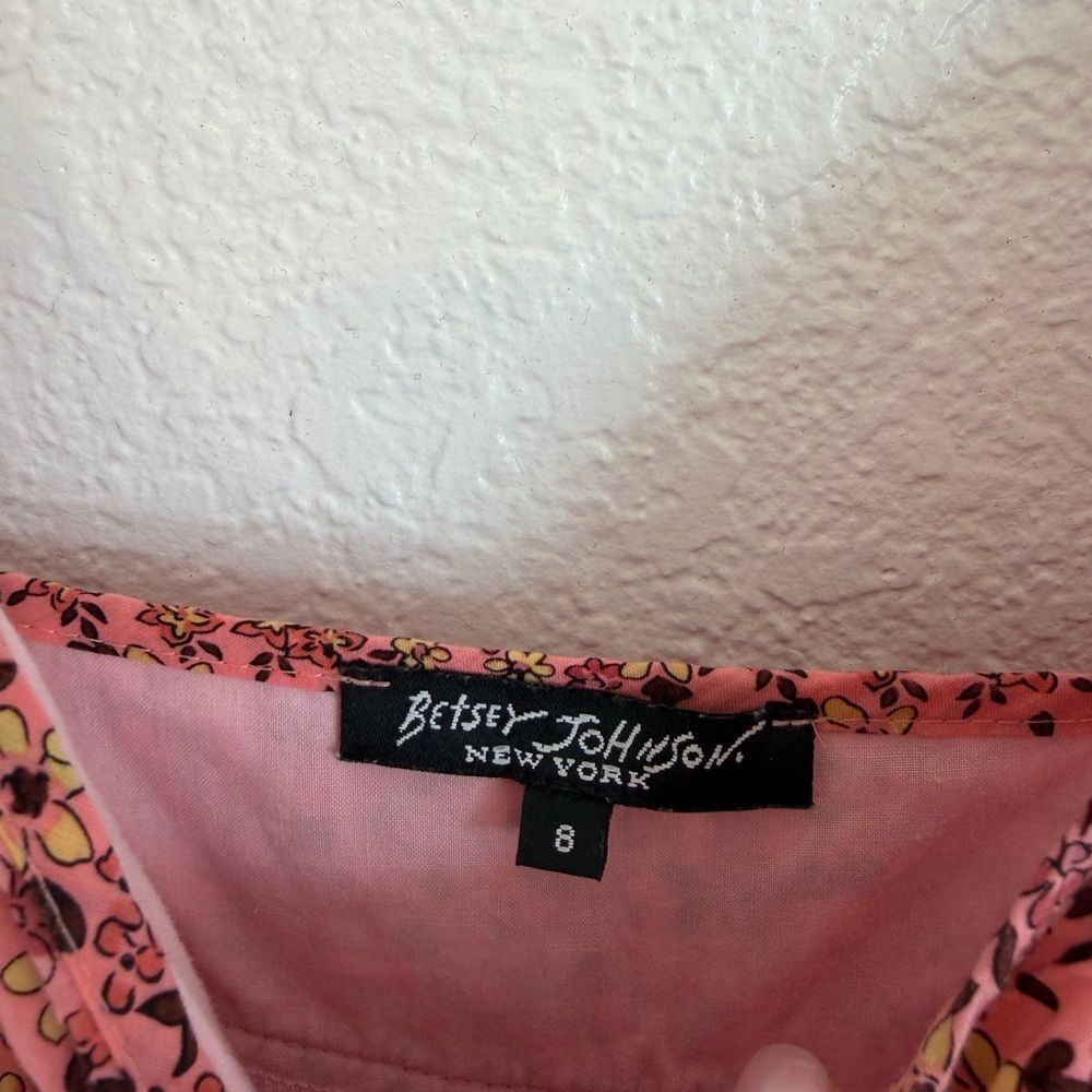 Vintage retro Betsey Johnson Pink Floral Mini boho summer 90s grunge cottagecore - Picture 8 of 11